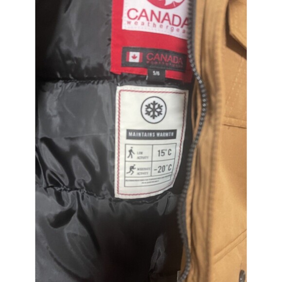 Canada Weather Gear Boys Snap-Up Full-Zip Parka Jacket Brown 5/6 Years NWT - Picture 4 of 11